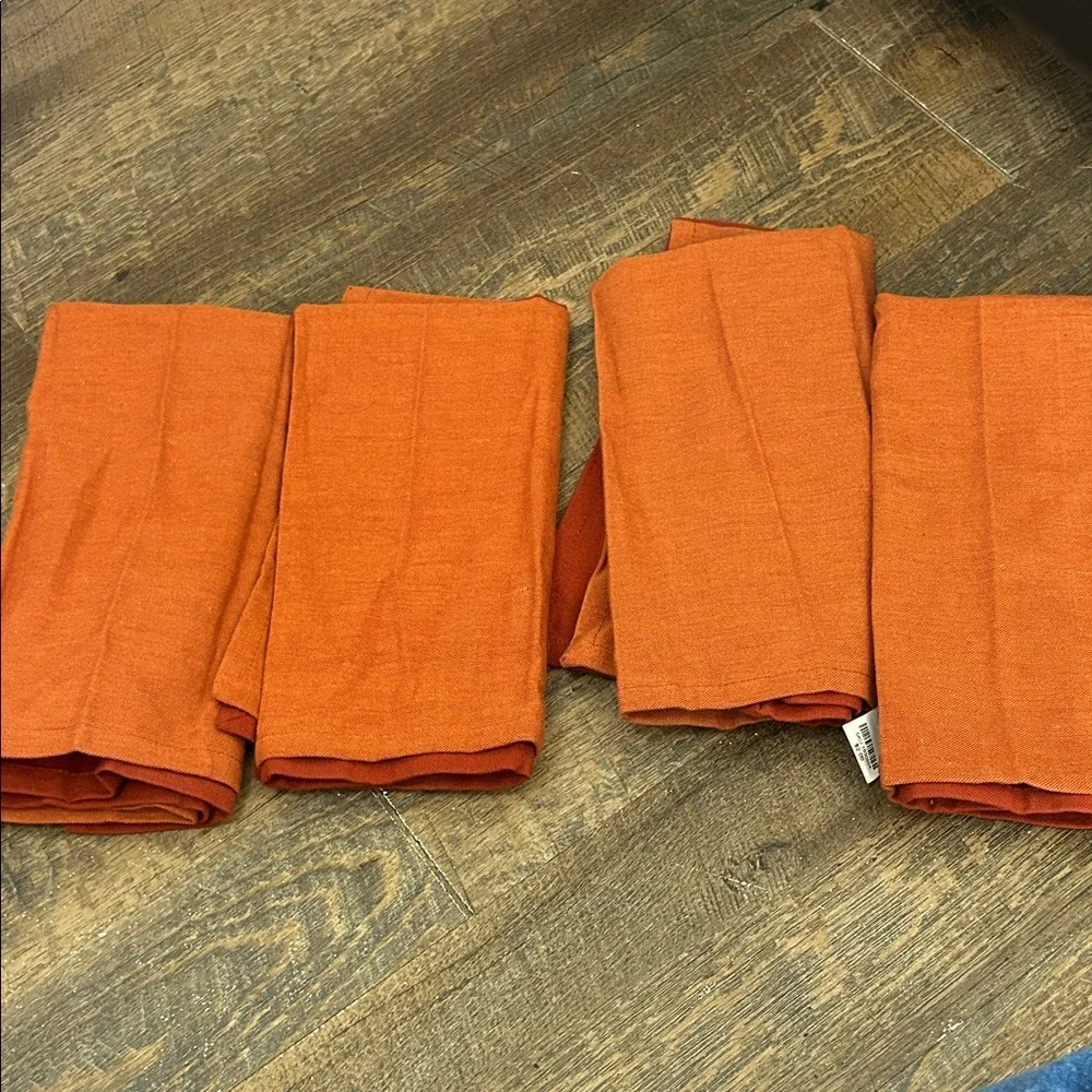 Pier 1 Harvest Check Napkin in Rich‎ Orange 4 pc. 20x20